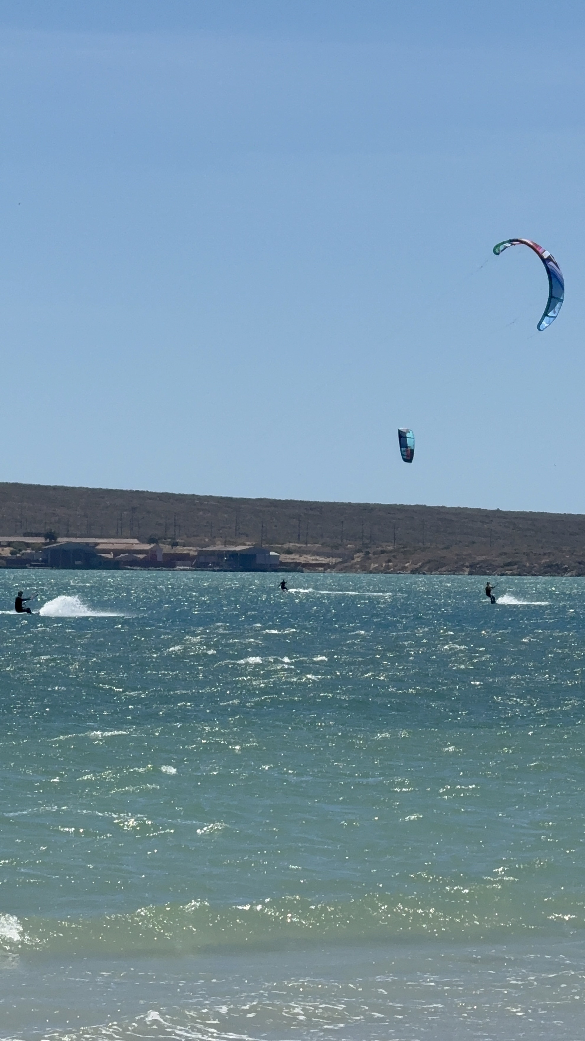 Kiteboarding downwinder at Langebaan lagoon